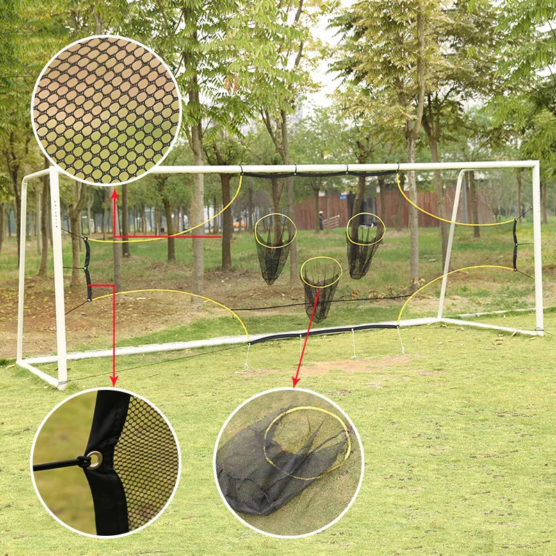 1PC 3-hole Soccer Goal Shooting Accuracy Training Tool Multi-target Soccer Training Net 5 7 11 size