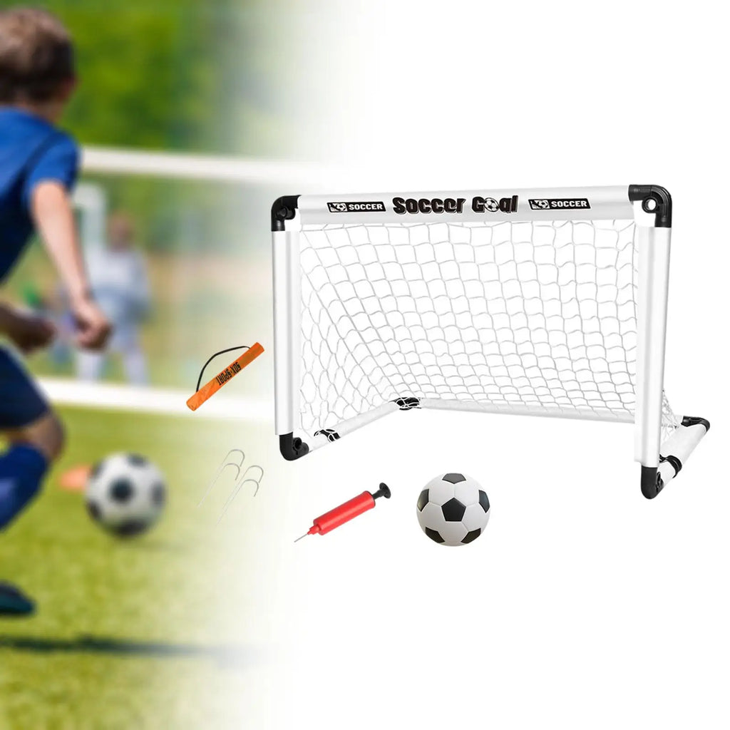 Kids Soccer Goal with Ground Nails with Ball Folded Football Goal Kids Toy Football Gate for Park Games Backyard Garden Children