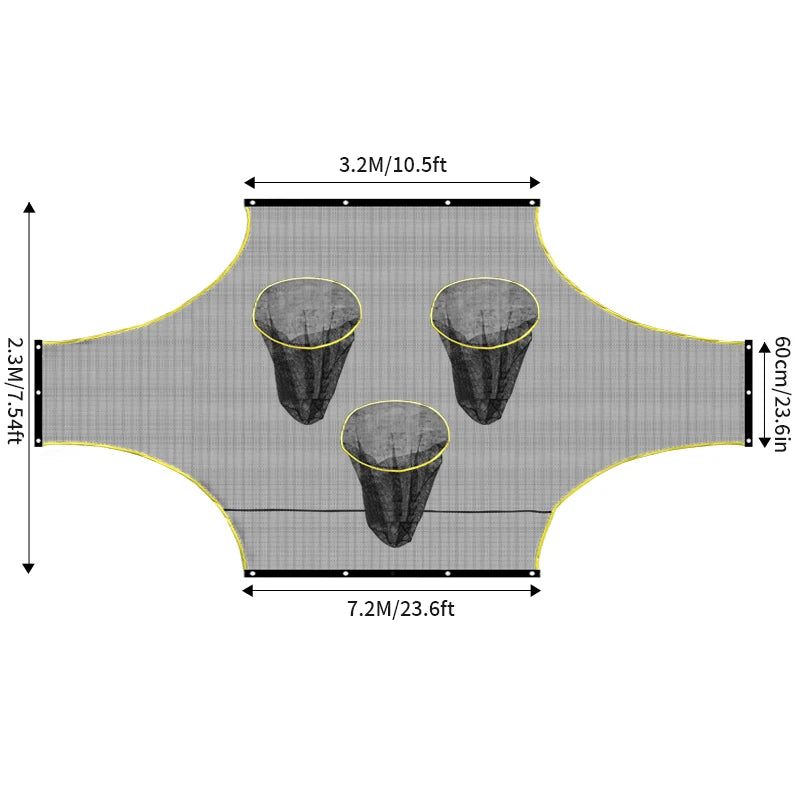 1PC 3-hole Soccer Goal Shooting Accuracy Training Tool Multi-target Soccer Training Net 5 7 11 size