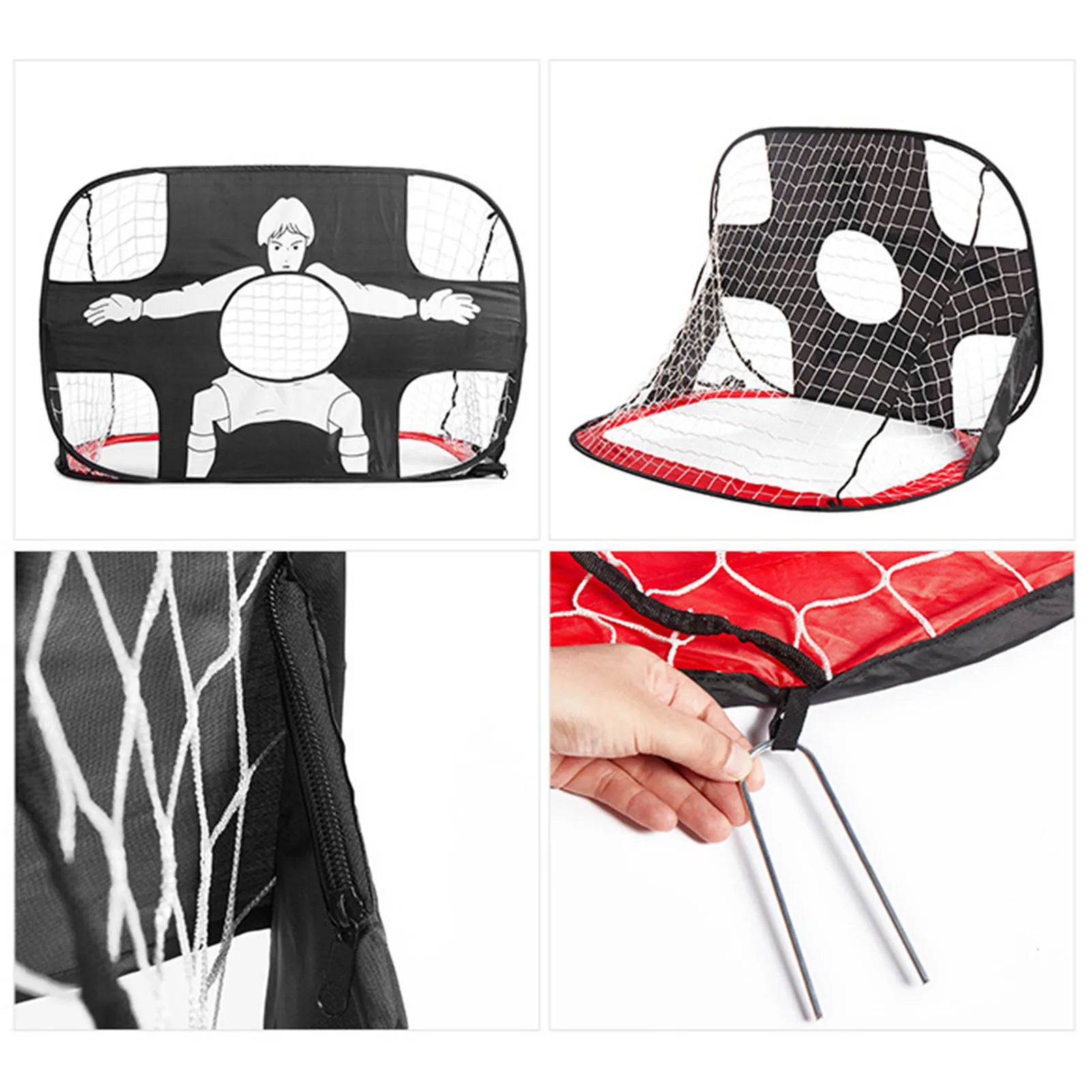Pop Up Soccer Goal Net Foldable Portable Soccer Goal Net with Aim Target for Indoor Outdoor Football Games MIAO-US