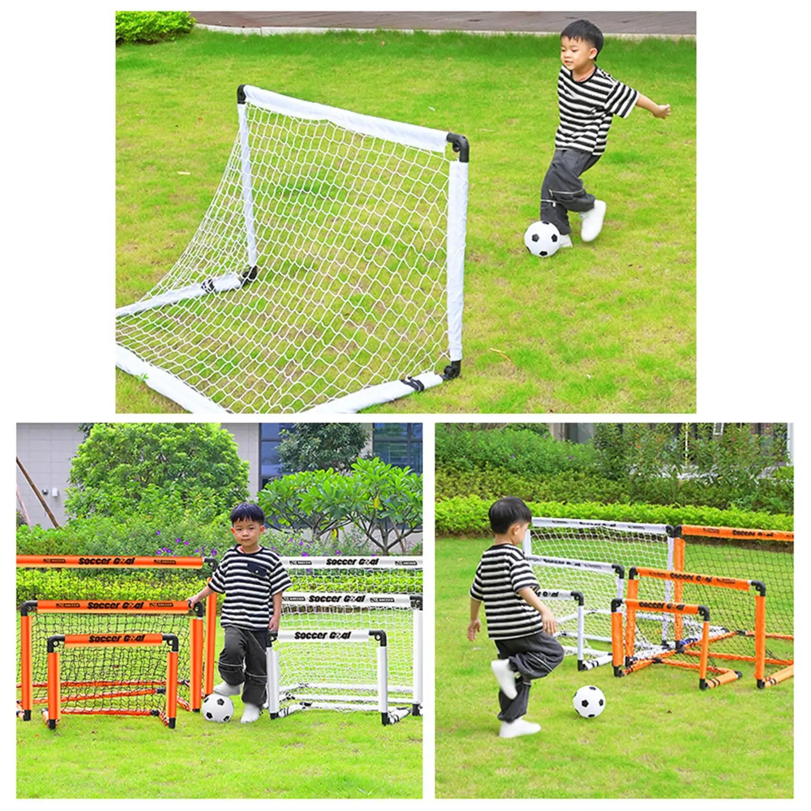 Kids Soccer Goal with Ground Nails with Ball Folded Football Goal Kids Toy Football Gate for Park Games Backyard Garden Children