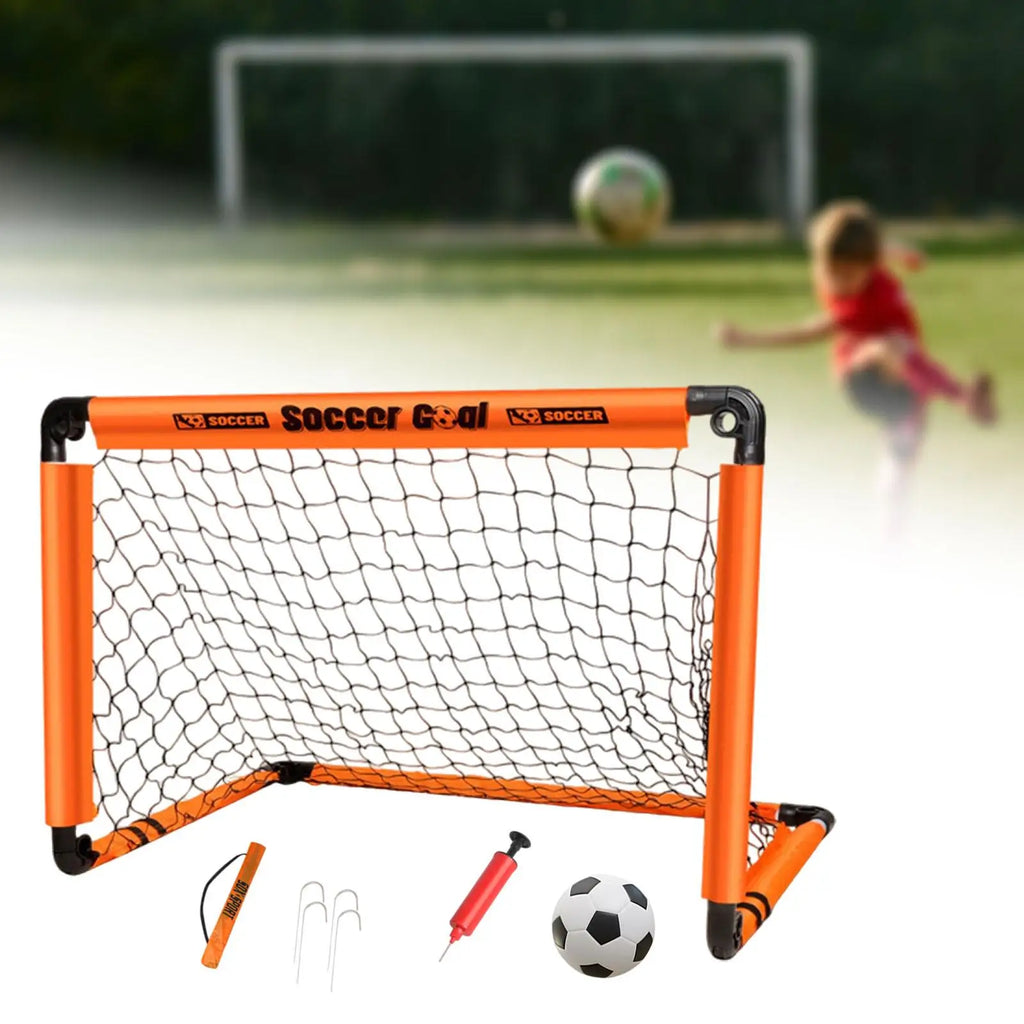 Kids Soccer Goal with Ground Nails with Ball Folded Football Goal Kids Toy Football Gate for Park Games Backyard Garden Children