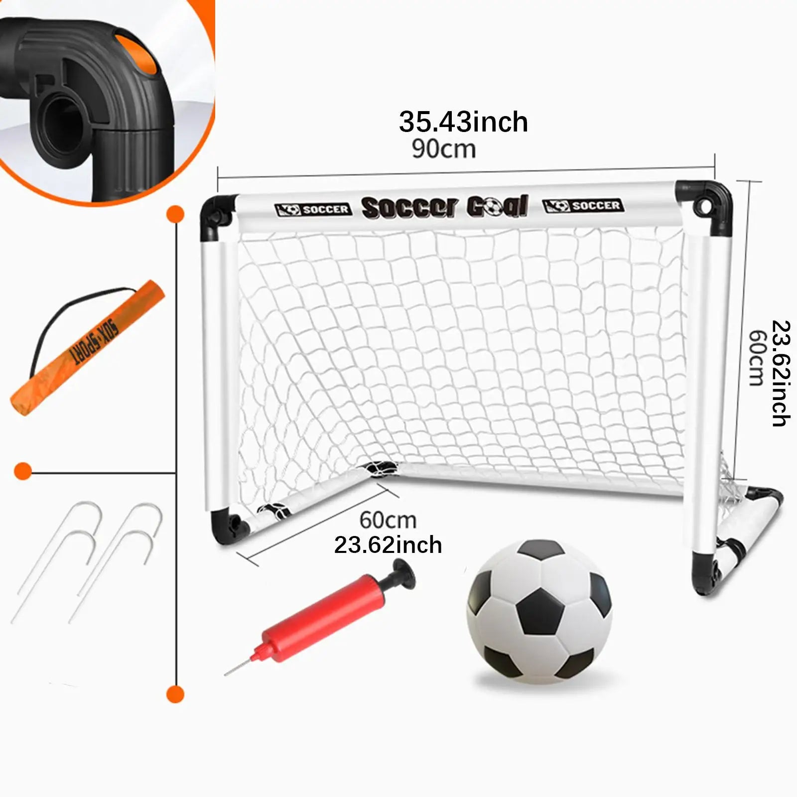 Kids Soccer Goal with Ground Nails with Ball Folded Football Goal Kids Toy Football Gate for Park Games Backyard Garden Children