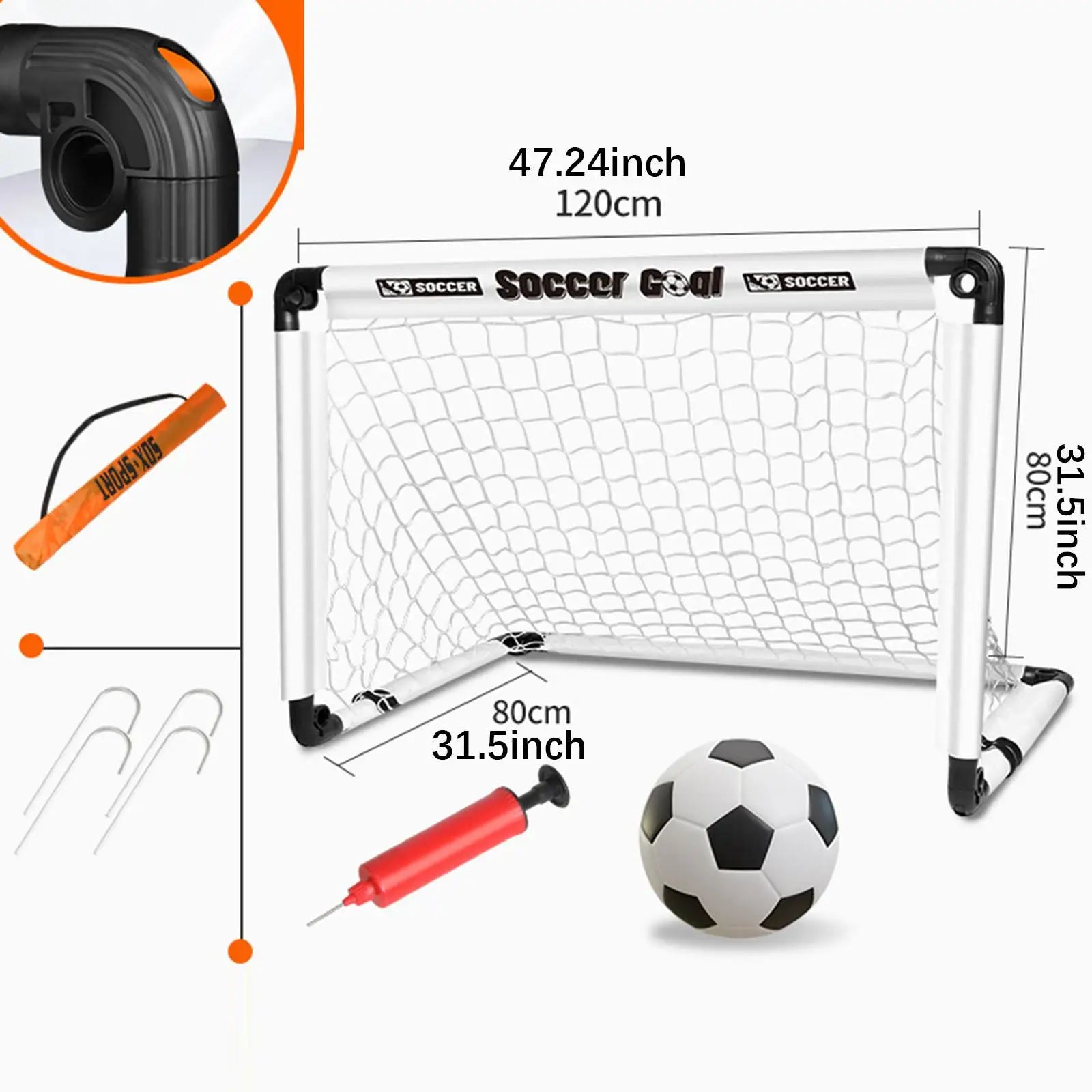 Kids Soccer Goal with Ground Nails with Ball Folded Football Goal Kids Toy Football Gate for Park Games Backyard Garden Children