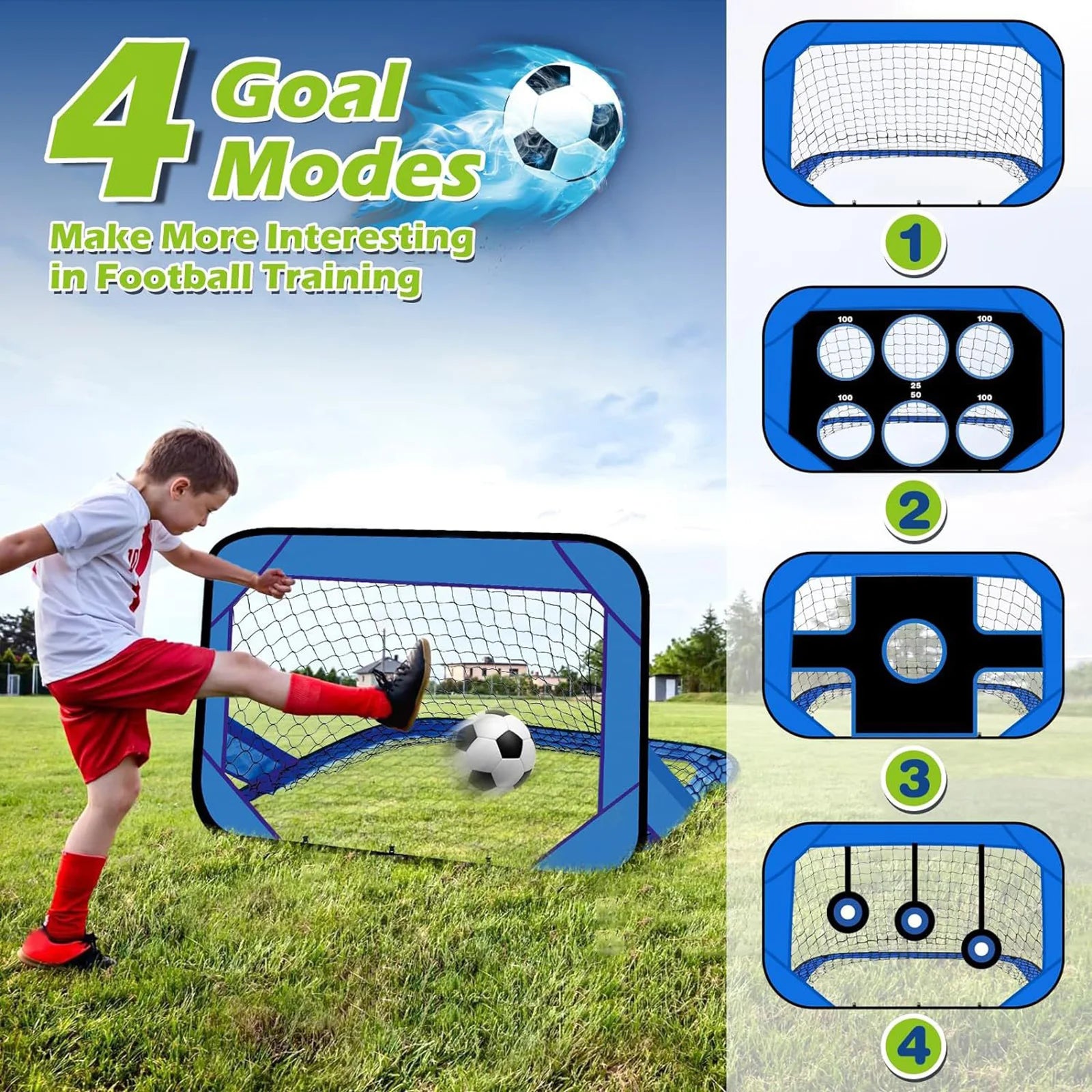 Kid Soccer Goals Kids Toy Portable Football Goal Games Playground Soccer Goals for Backyard Kids 8-12 Training Equipment